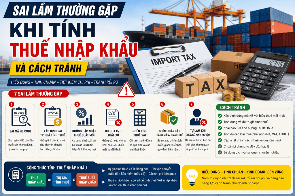 Sai Lầm Thường Gặp Khi Tính Thuế Nhập Khẩu