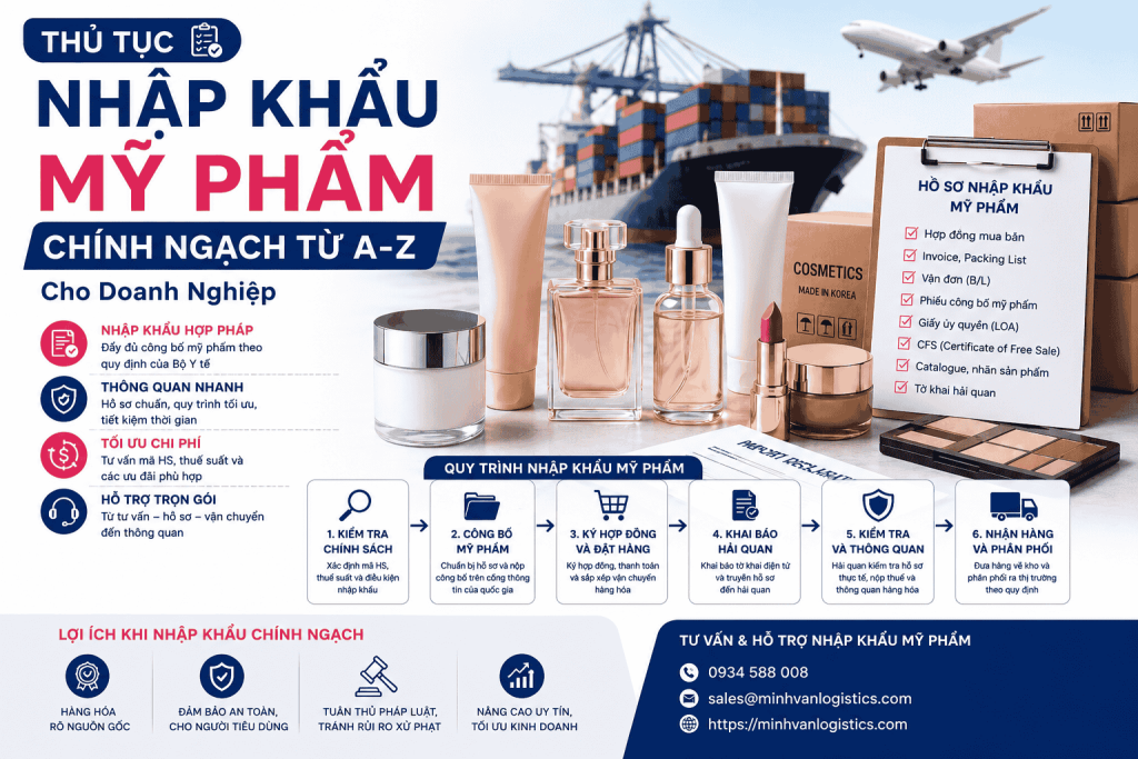 Thủ Tục Nhập Khẩu Mỹ Phẩm Chính Ngạch Từ A-Z Cho Doanh Nghiệp
