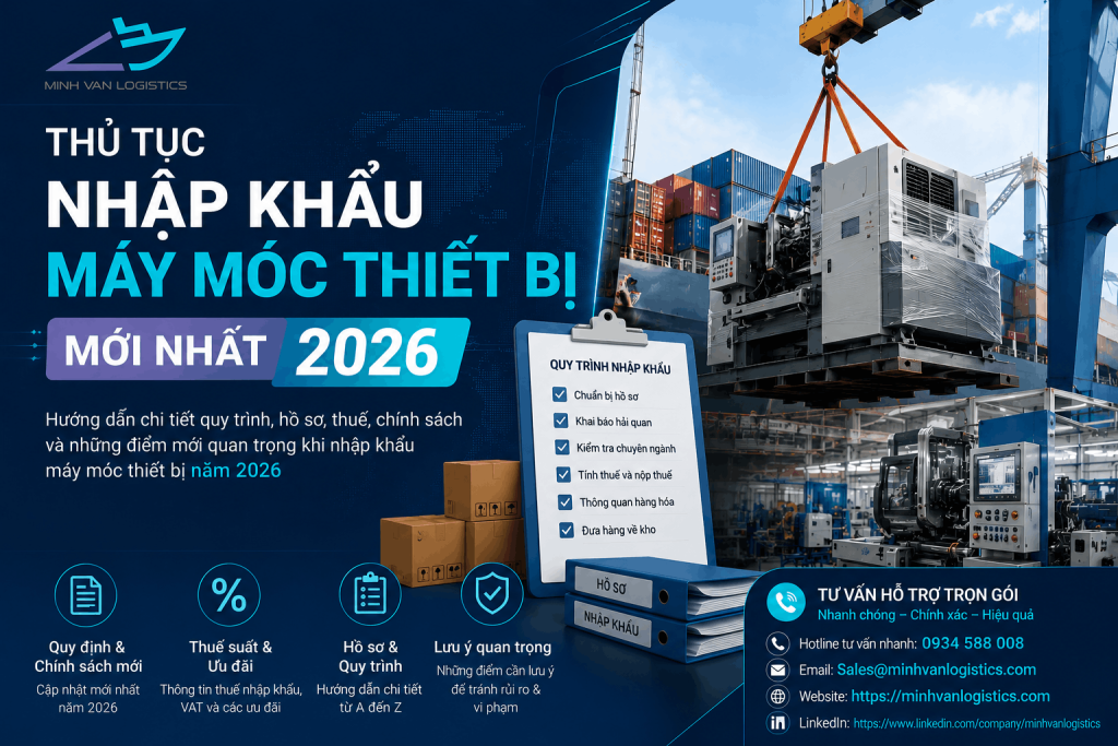 Thủ Tục Nhập Khẩu Máy Móc Thiết Bị Mới Nhất 2026