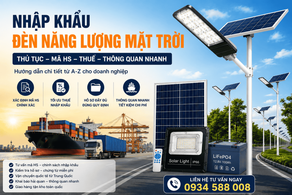Nhập Khẩu Đèn Năng Lượng Mặt Trời