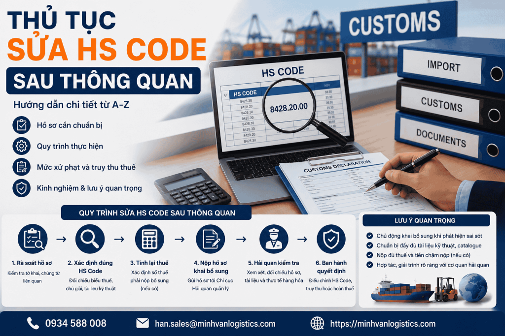 Thủ Tục Sửa HS Code Sau Thông Quan Mới Nhất 2026