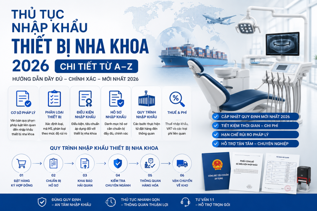 Thủ Tục Nhập Khẩu Thiết Bị Nha Khoa 2026 Chi Tiết Từ A–Z