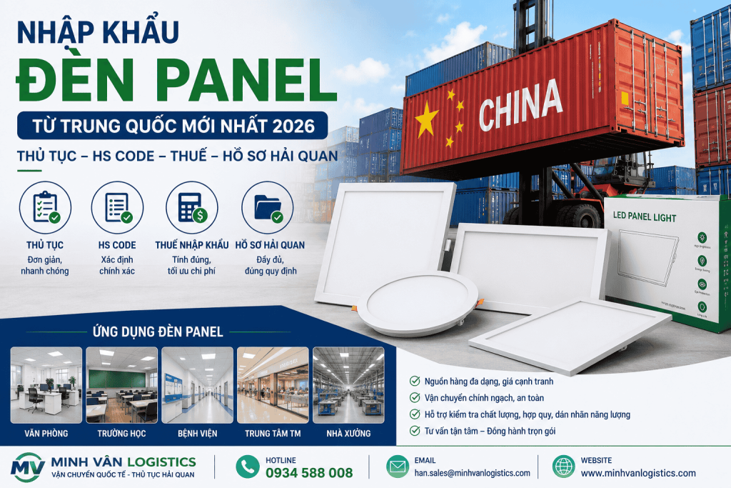 Nhập khẩu đèn panel từ Trung Quốc