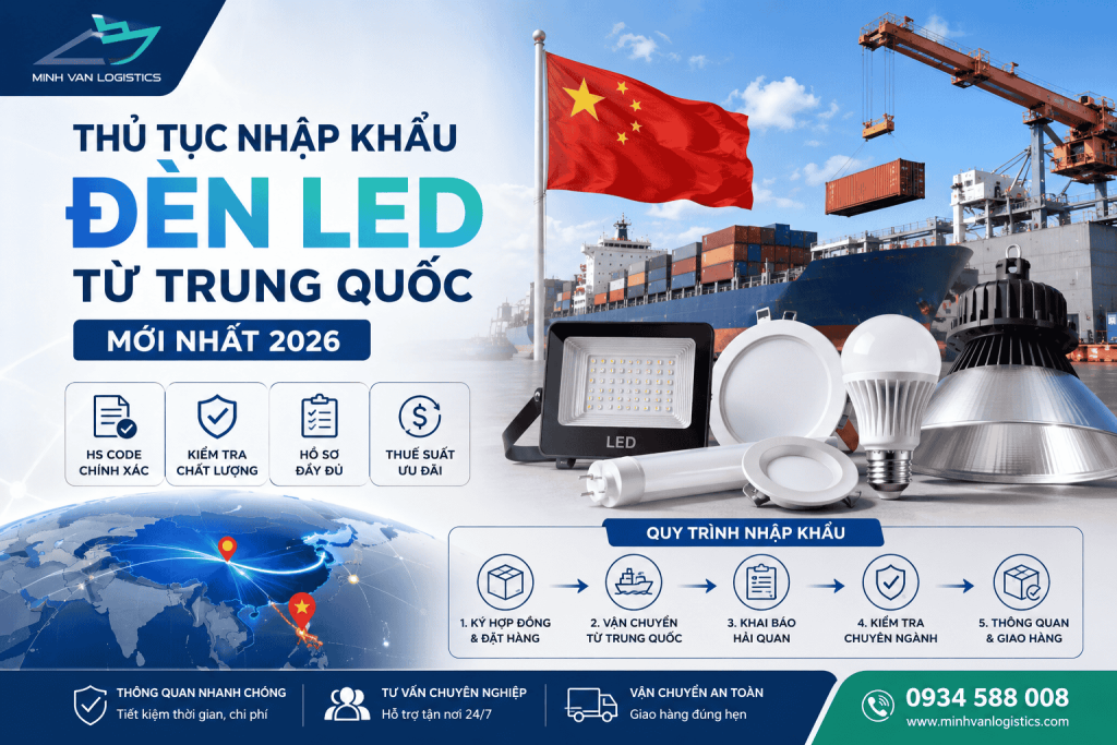 Thủ Tục Nhập Khẩu Đèn LED Từ Trung Quốc Mới Nhất 2026