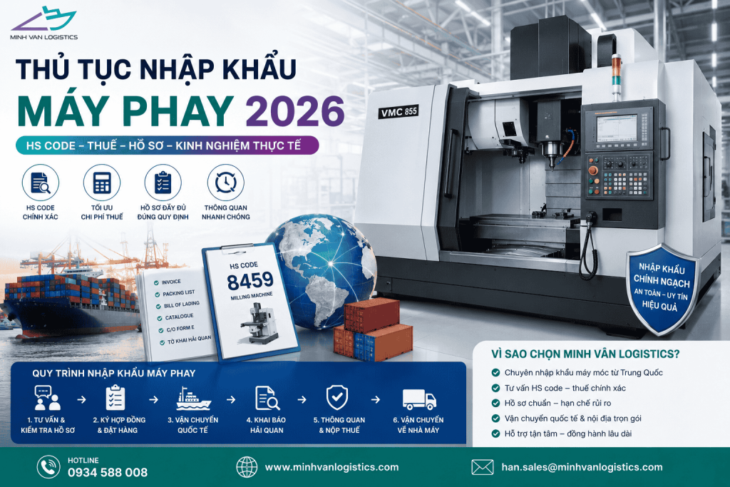 Thủ tục nhập khẩu máy phay 2026