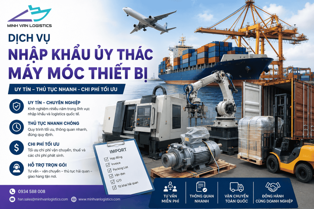 Dịch Vụ Nhập Khẩu Ủy Thác Máy Móc Thiết Bị Uy Tín
