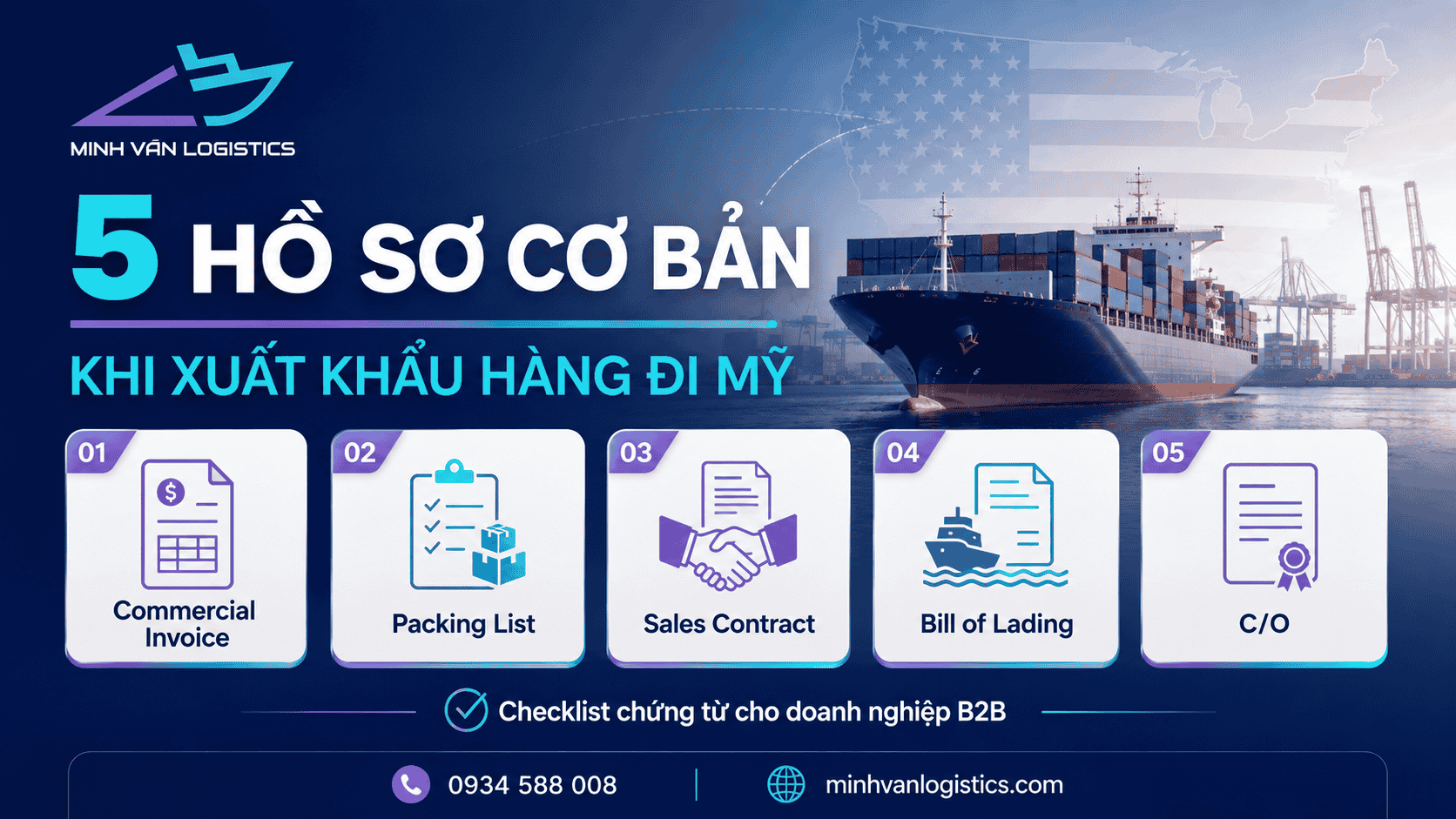 Hồ sơ cơ bản xuất khẩu hàng đi Mỹ 