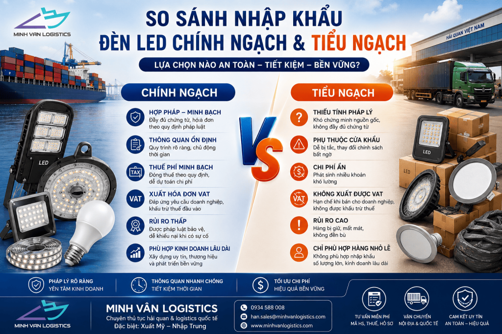 So Sánh Nhập Khẩu Đèn LED Chính Ngạch Và Tiểu Ngạch