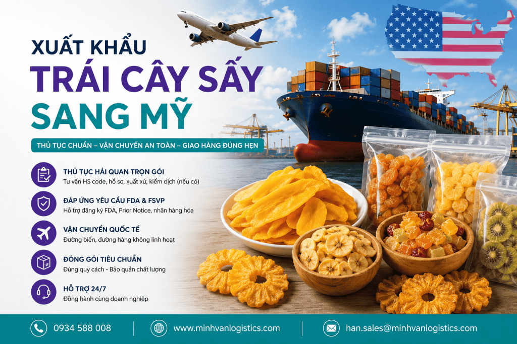 Xuất khẩu trái cây sấy sang Mỹ
