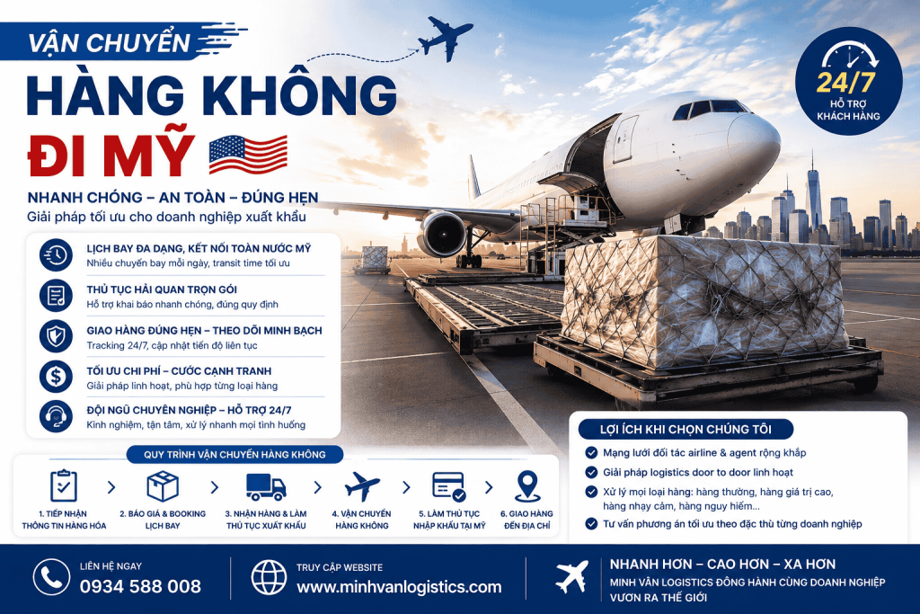 Vận chuyển hàng không đi Mỹ