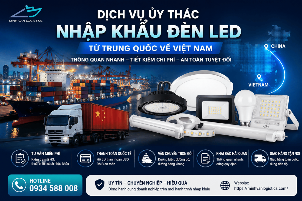 Dịch Vụ Ủy Thác Nhập Khẩu Đèn LED Từ Trung Quốc Uy Tín