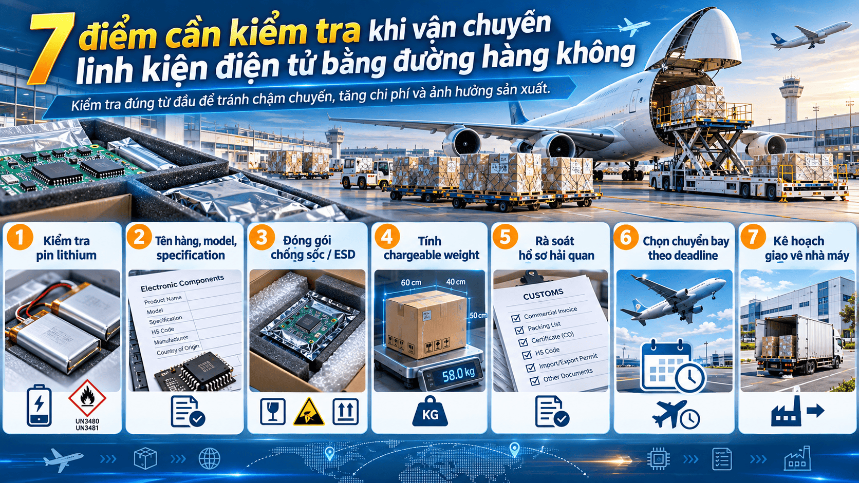 Vận Chuyển Linh Kiện Điện Tử Bằng Đường Hàng Không