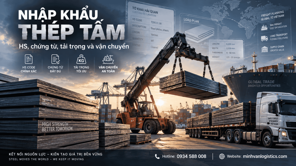 Nhập khẩu thép tấm mới nhất 2026