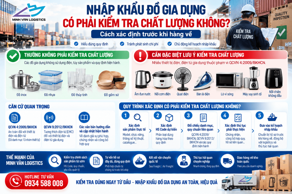 Nhập Khẩu Đồ Gia Dụng Có Phải Kiểm Tra Chất Lượng Không?
