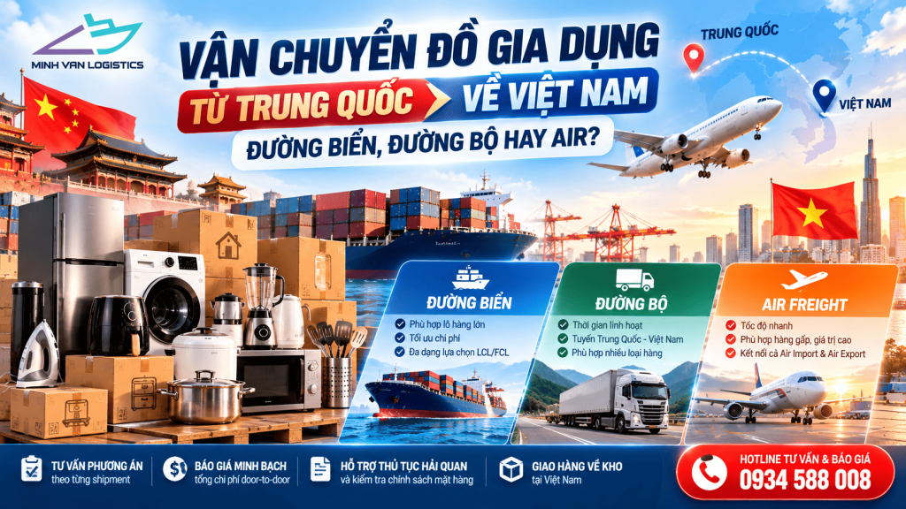 Vận Chuyển Đồ Gia Dụng Từ Trung Quốc Về Việt Nam