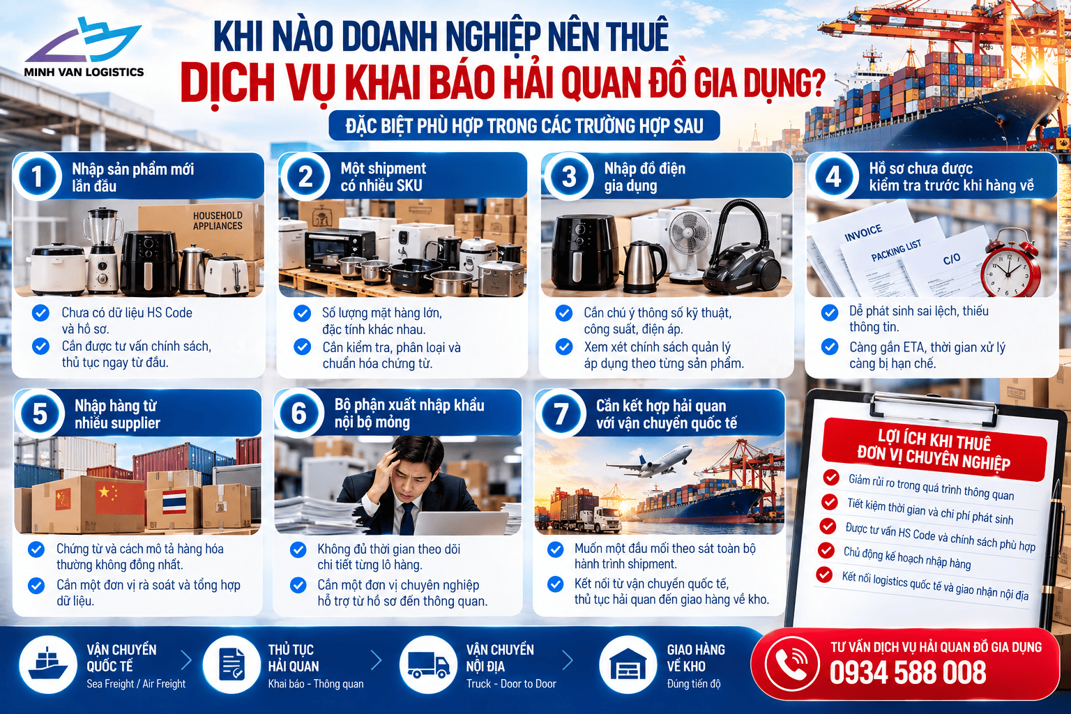 Khi nào doanh nghiệp nên thuê dịch vụ khai báo hải quan đồ gia dụng?