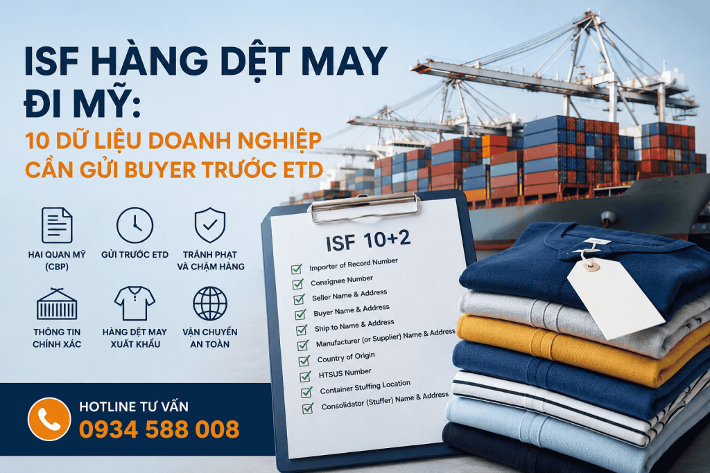ISF hàng dệt may đi Mỹ