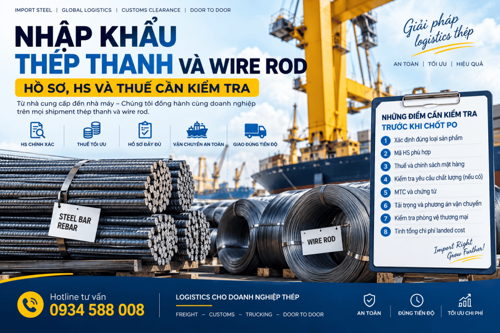 Nhập khẩu thép thanh và wire rod