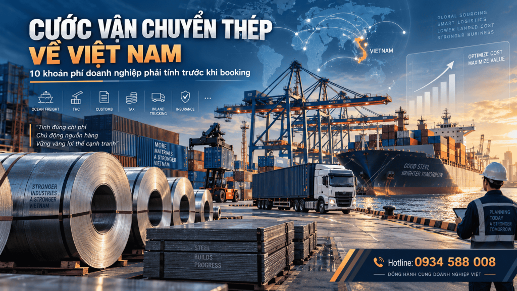 Cước vận chuyển thép về Việt Nam