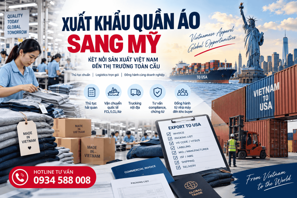 Xuất khẩu quần áo sang Mỹ