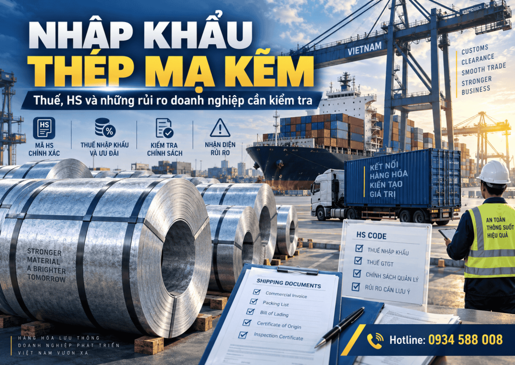 Nhập khẩu thép mạ kẽm 2026