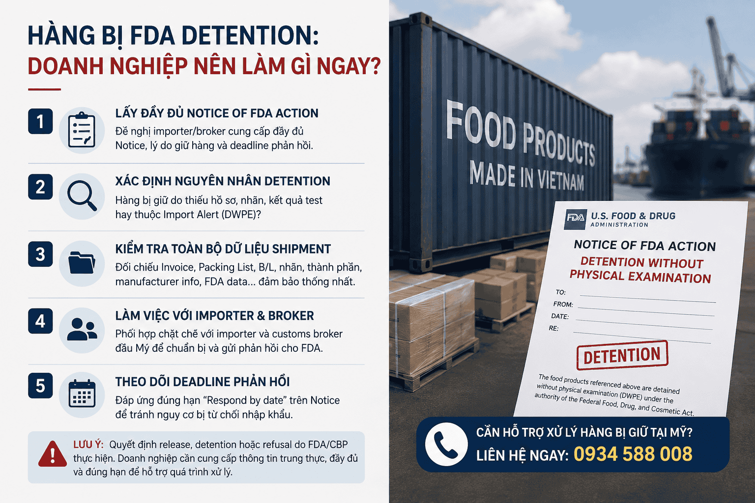 Hàng bị FDA detention: doanh nghiệp nên làm gì ngay