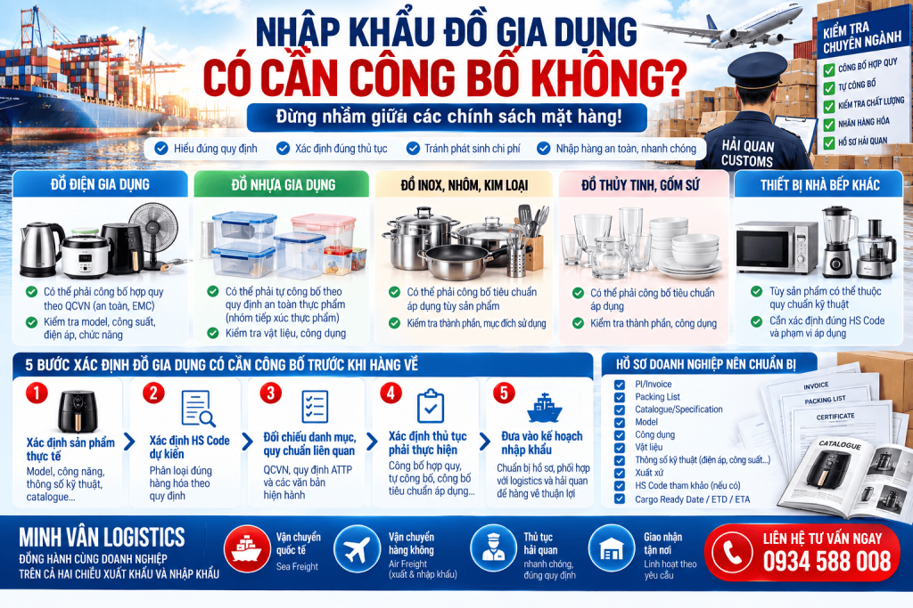 Nhập Khẩu Đồ Gia Dụng Có Cần Công Bố Không?