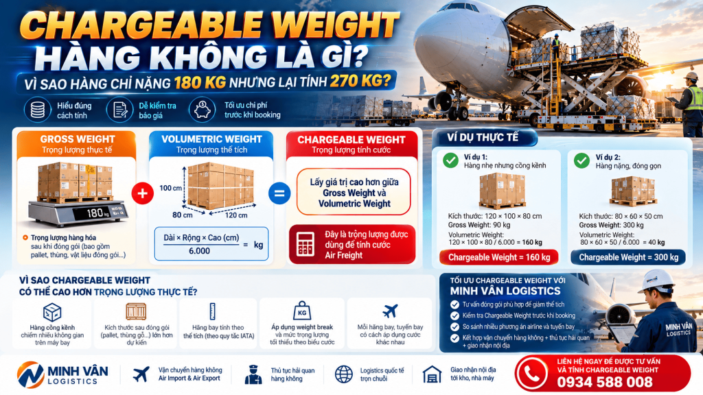 Chargeable Weight Hàng Không Là Gì? 6 Điều Doanh Nghiệp Cần Biết Trước Khi Booking