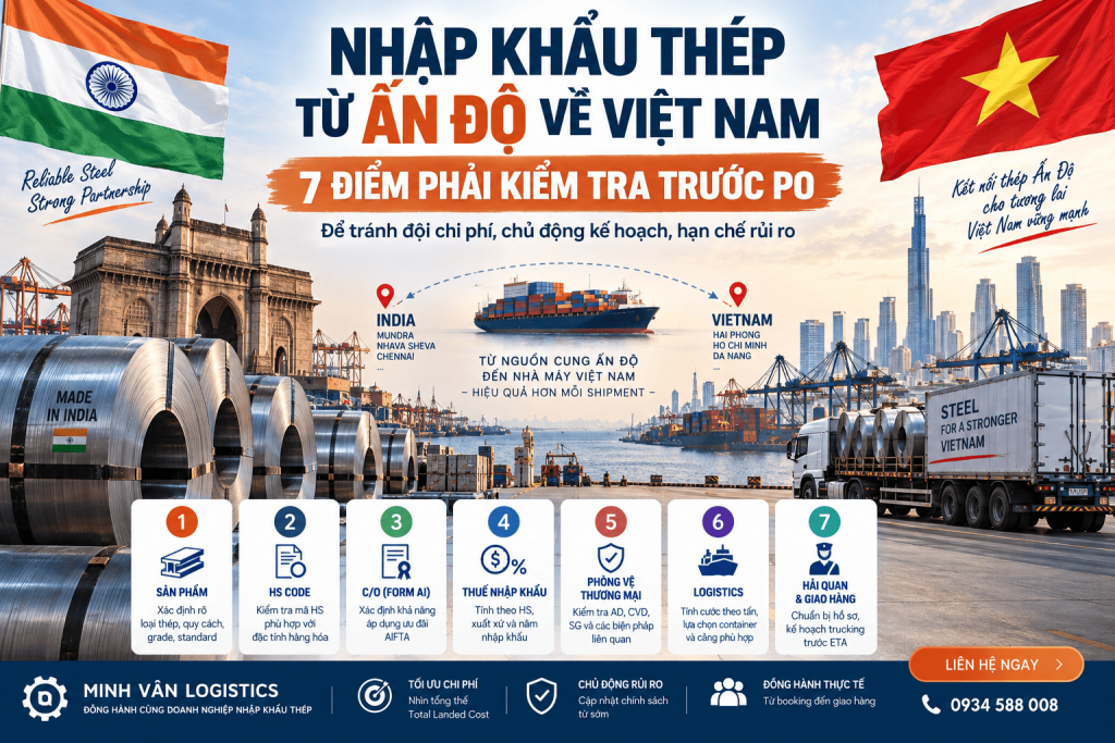nhập khẩu thép từ Ấn Độ về Việt Nam