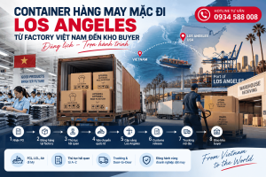 Container hàng may mặc đi Los Angeles