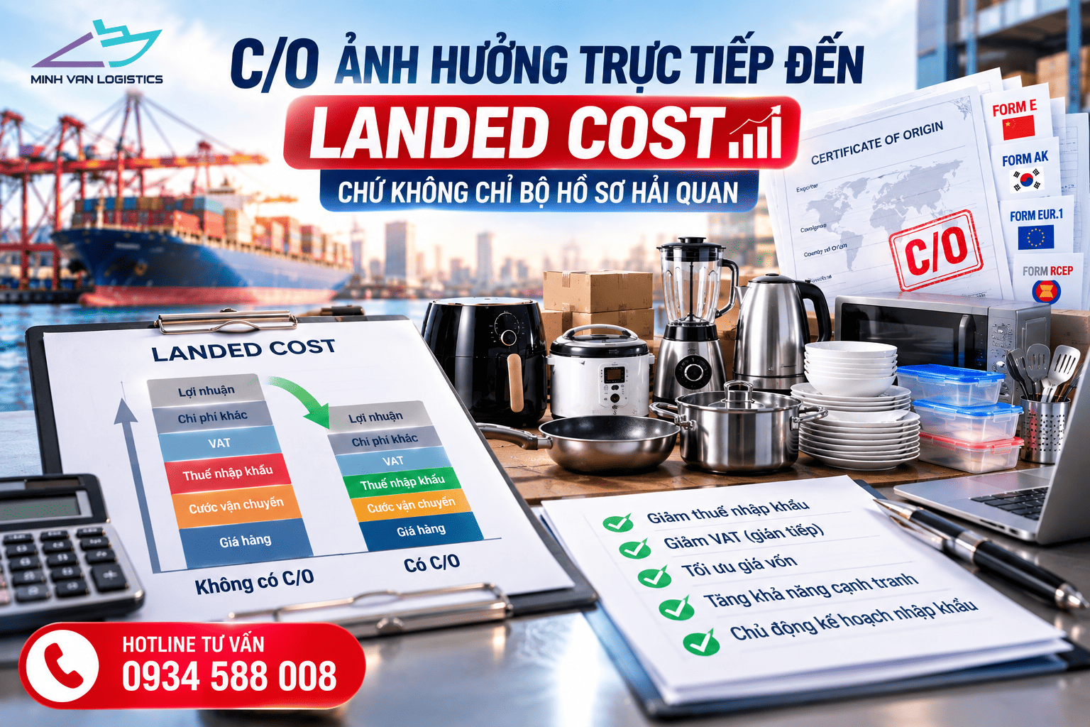 C/O ảnh hưởng trực tiếp đến landed cost chứ không chỉ bộ hồ sơ hải quan