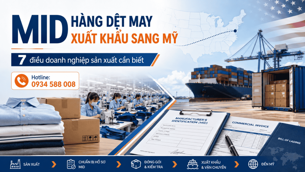 MID hàng dệt may xuất khẩu sang Mỹ