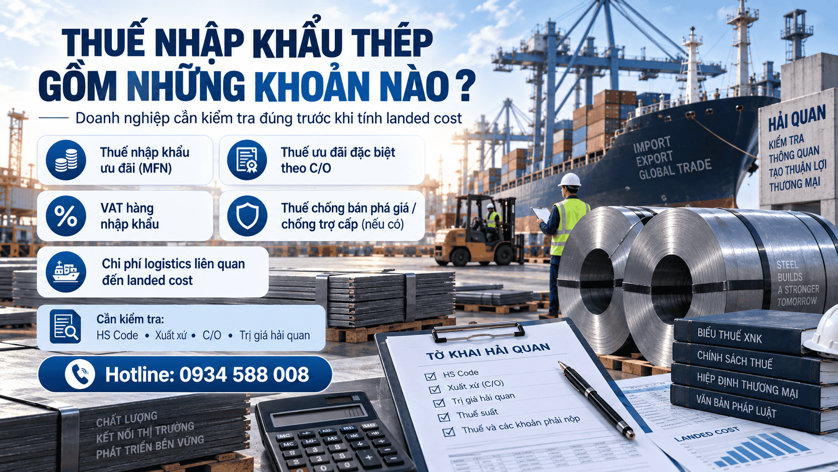 Thuế nhập khẩu thép gồm những khoản nào?
