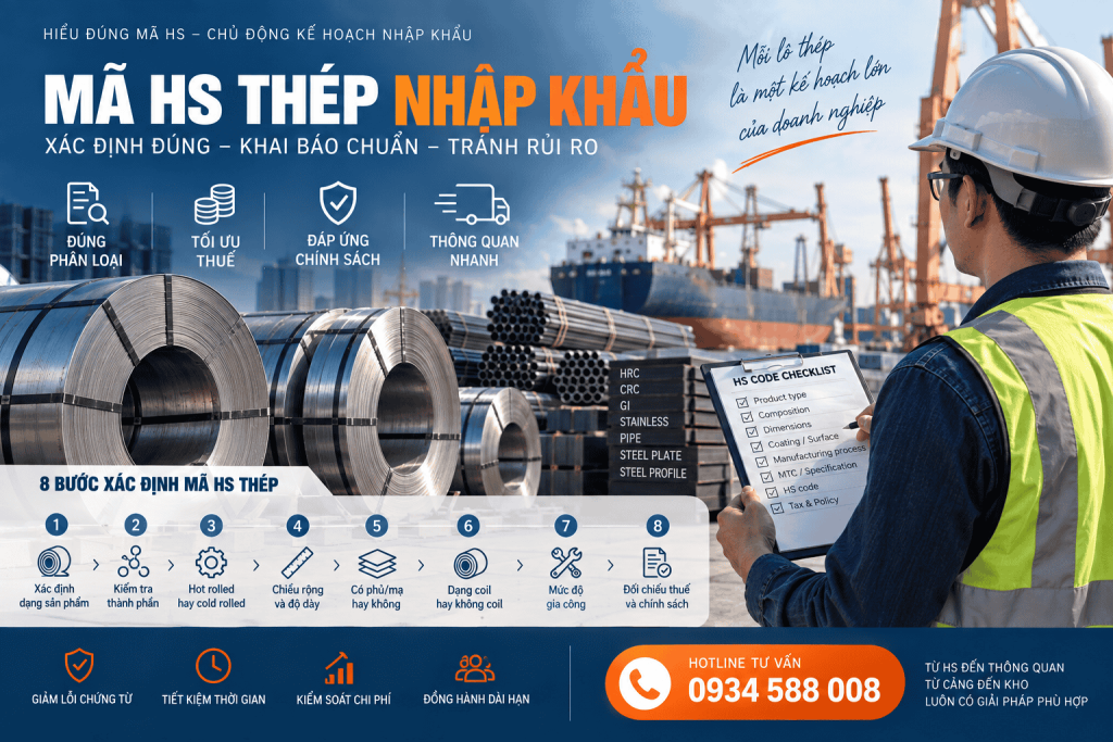 Mã HS thép nhập khẩu