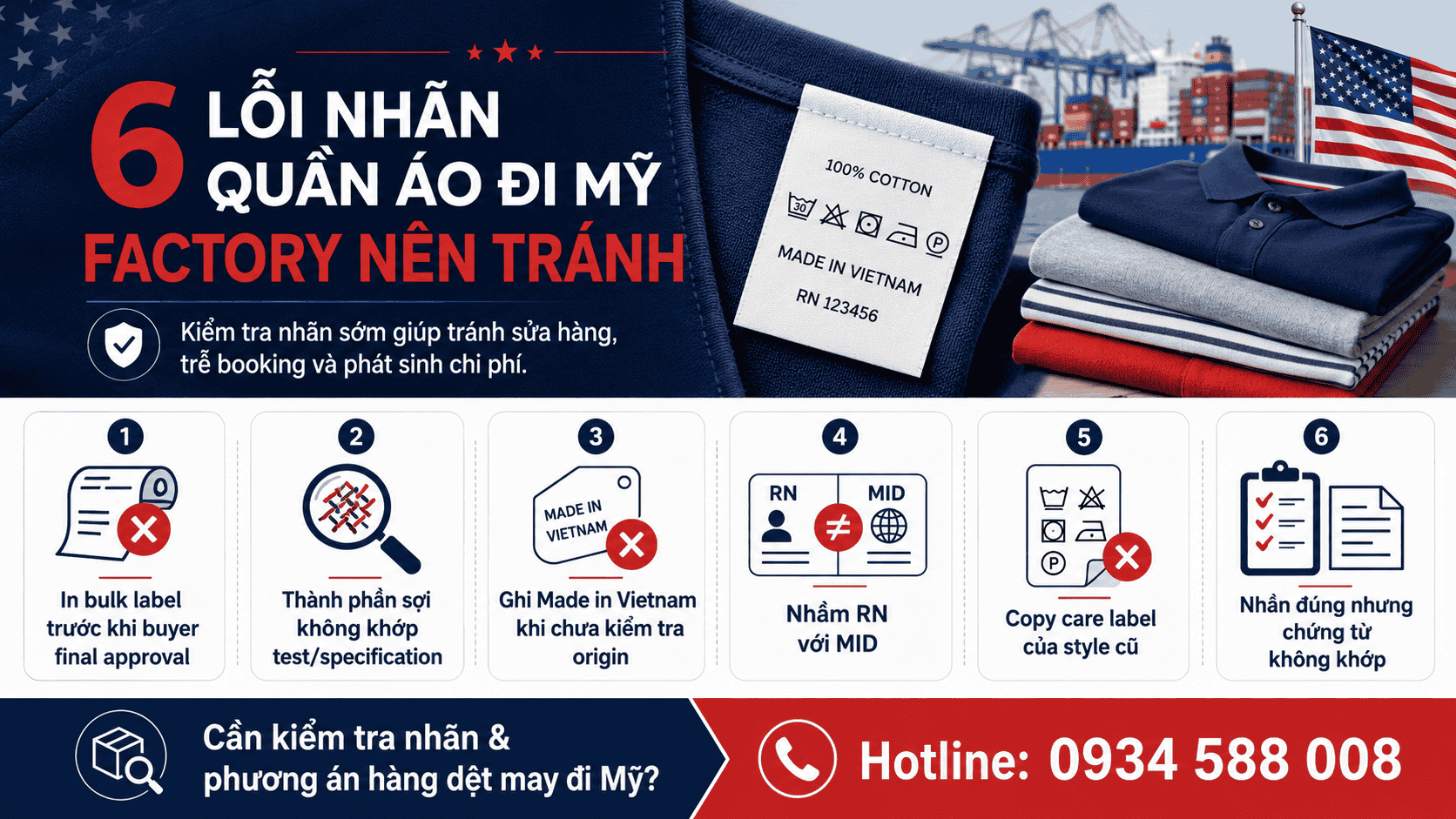 6 lỗi nhãn quần áo đi Mỹ factory nên tránh