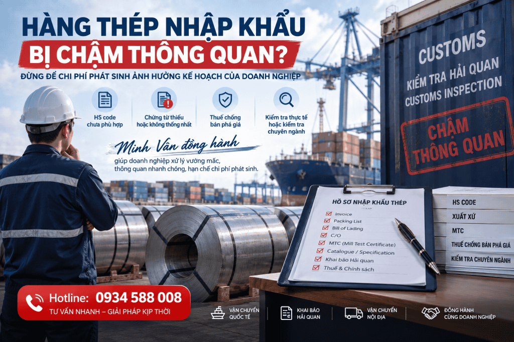 Hàng Thép Nhập Khẩu Bị Chậm Thông Quan