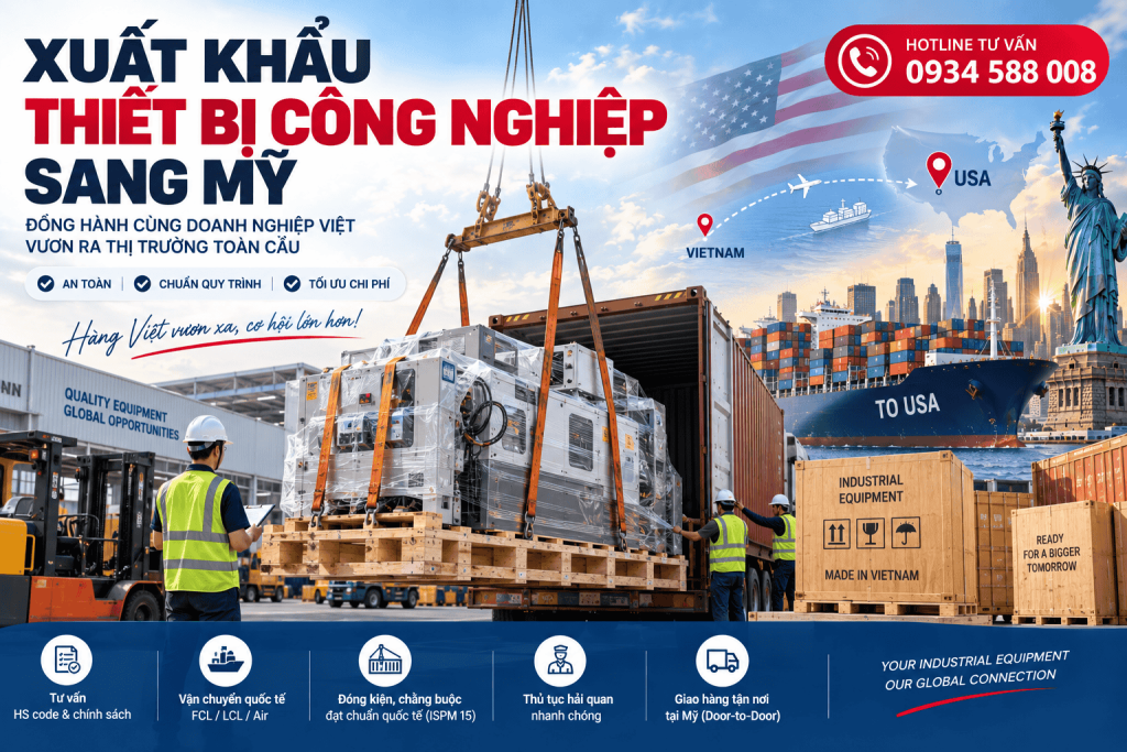 Xuất khẩu thiết bị công nghiệp sang Mỹ