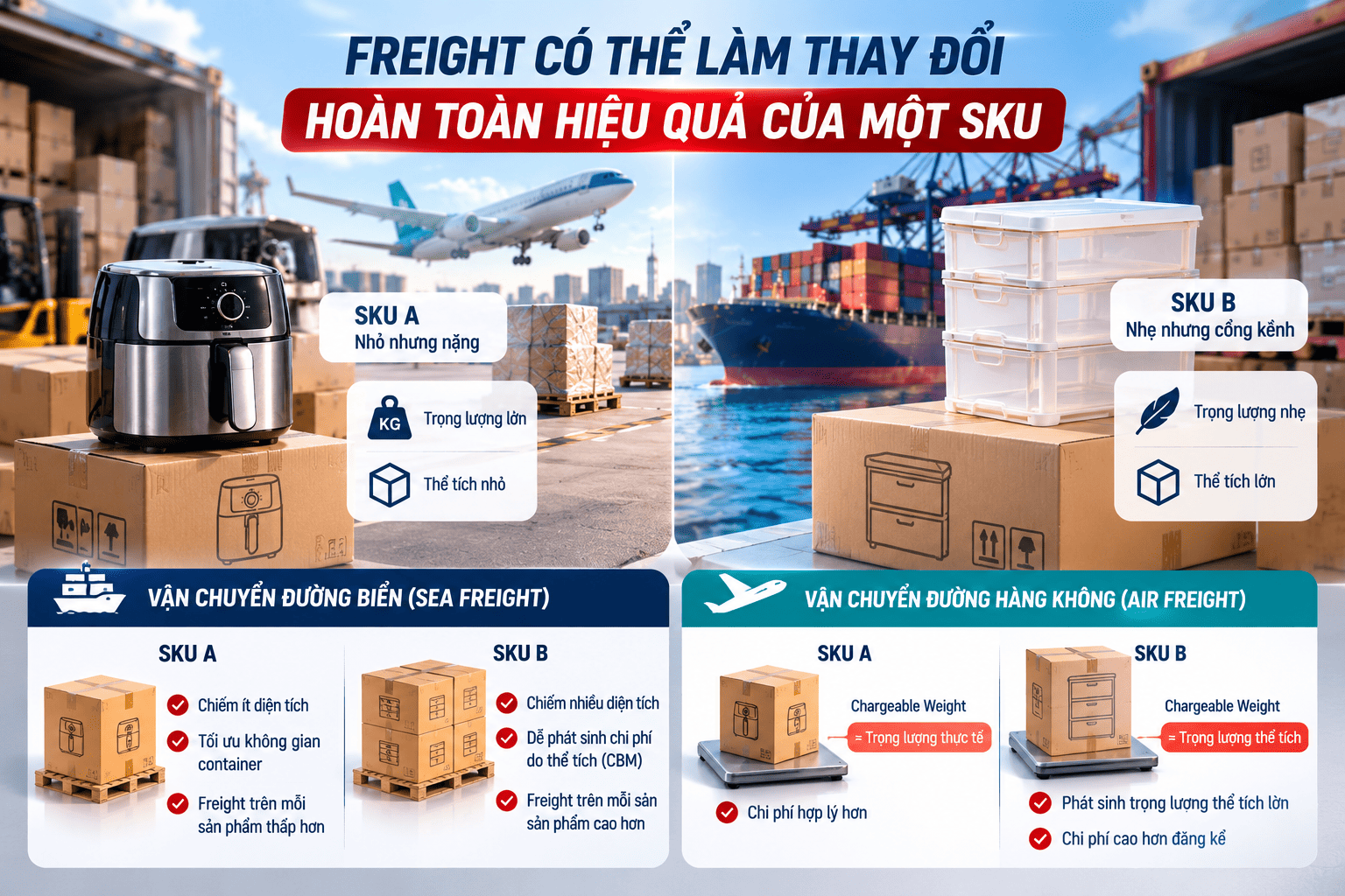 Freight có thể làm thay đổi hoàn toàn hiệu quả của một SKU