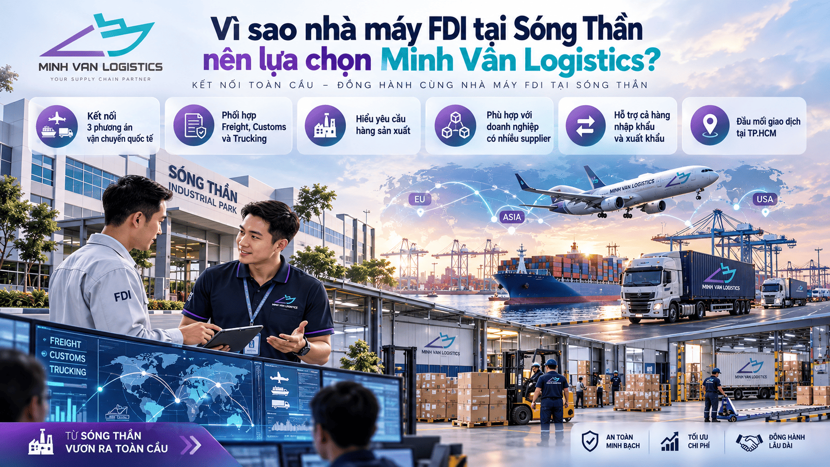 Vì sao nhà máy FDI tại Sóng Thần nên lựa chọn Minh Vân Logistics?