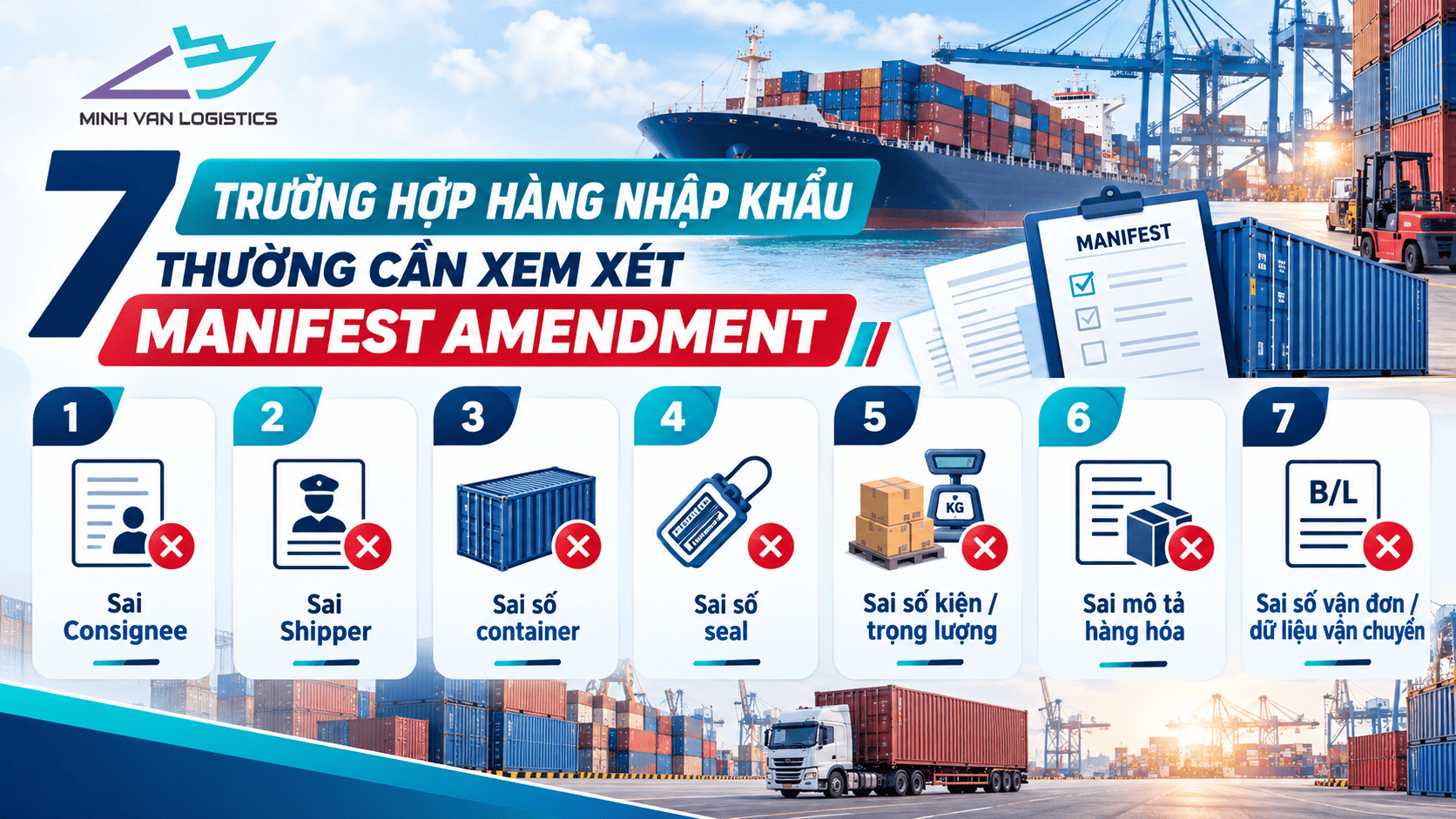 Bảy trường hợp hàng nhập khẩu thường cần xem xét Manifest Amendment