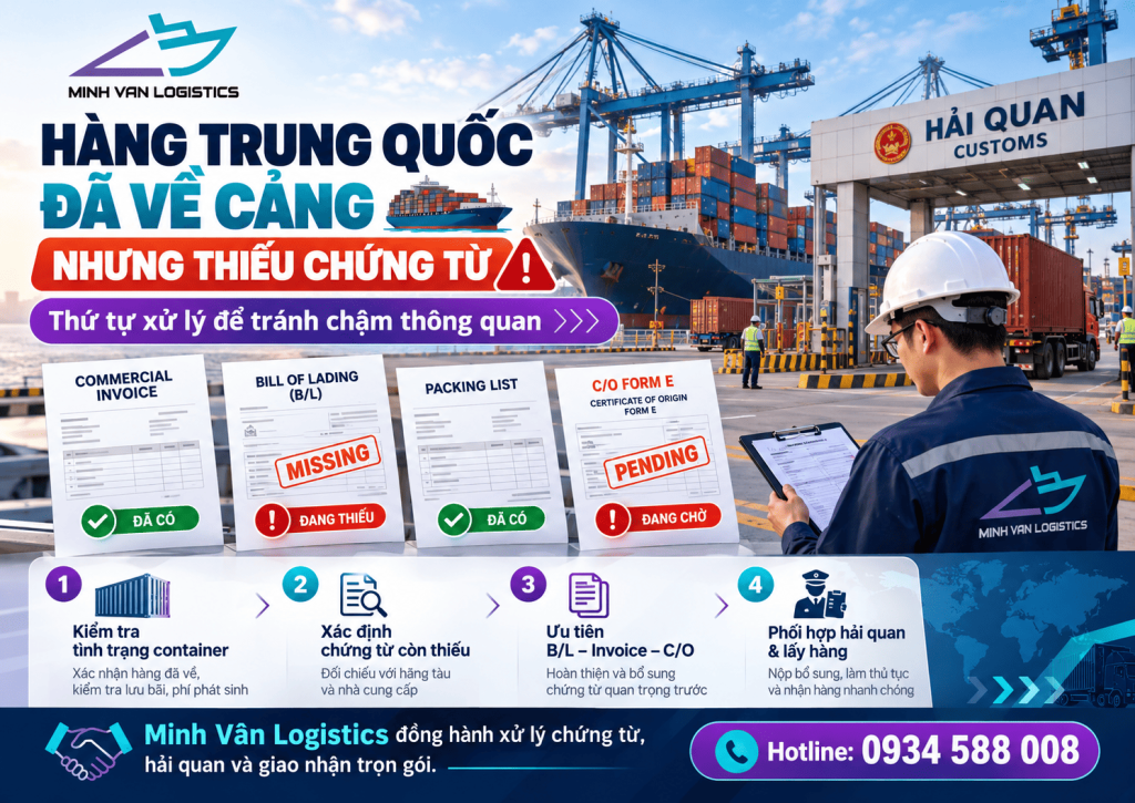 Hàng Trung Quốc Đã Về Cảng Nhưng Thiếu Chứng Từ