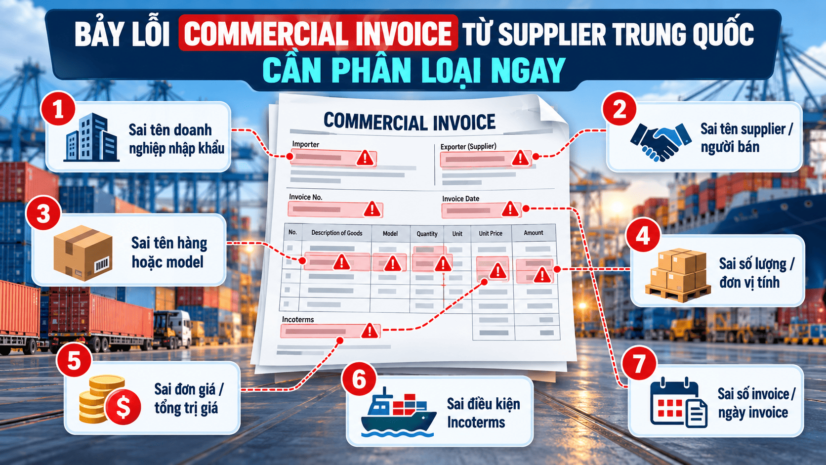 Bảy lỗi Commercial Invoice từ supplier Trung Quốc cần phân loại ngay