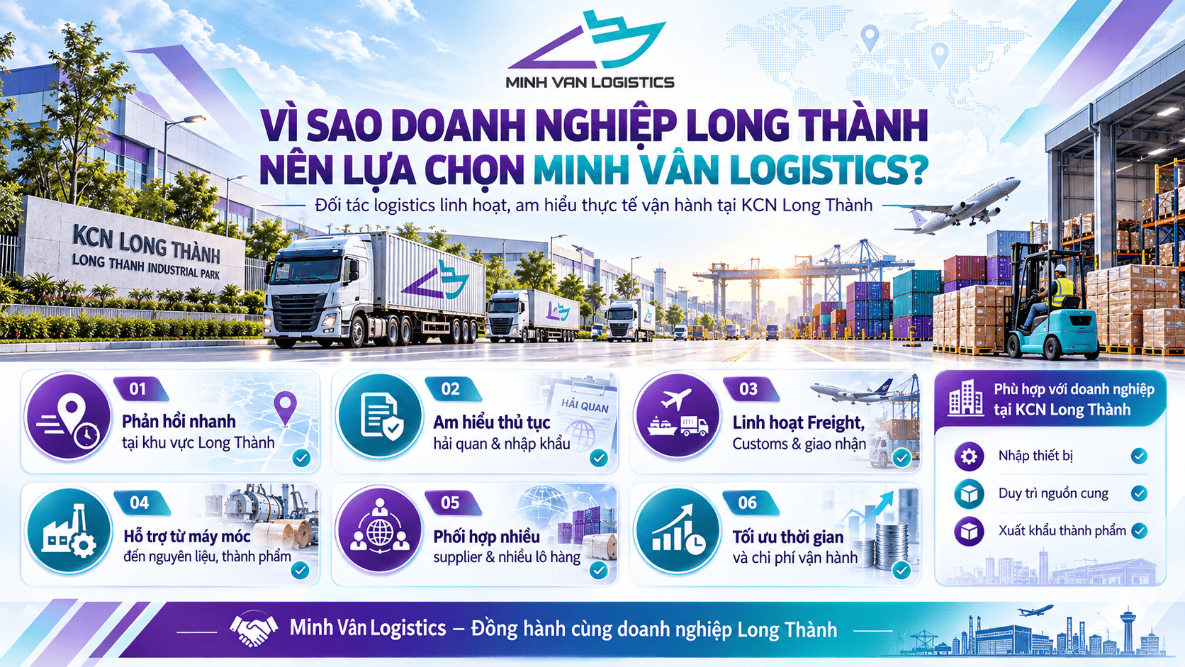 Vì sao doanh nghiệp Long Thành nên lựa chọn Minh Vân Logistics?