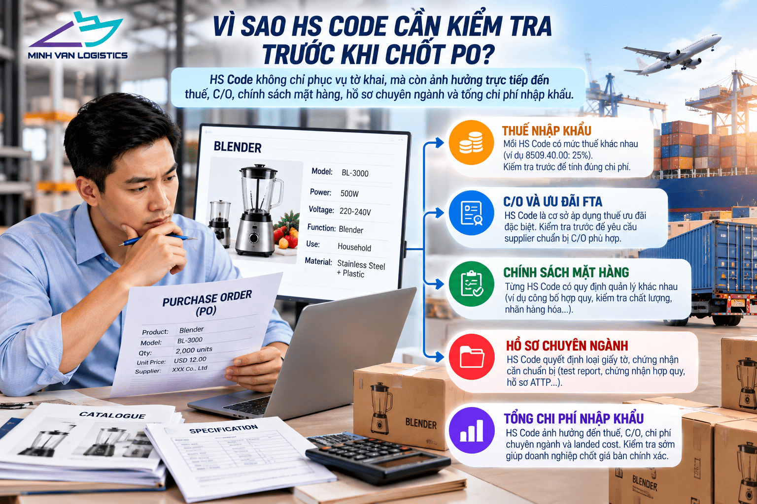 Vì sao HS Code cần kiểm tra trước khi chốt PO?