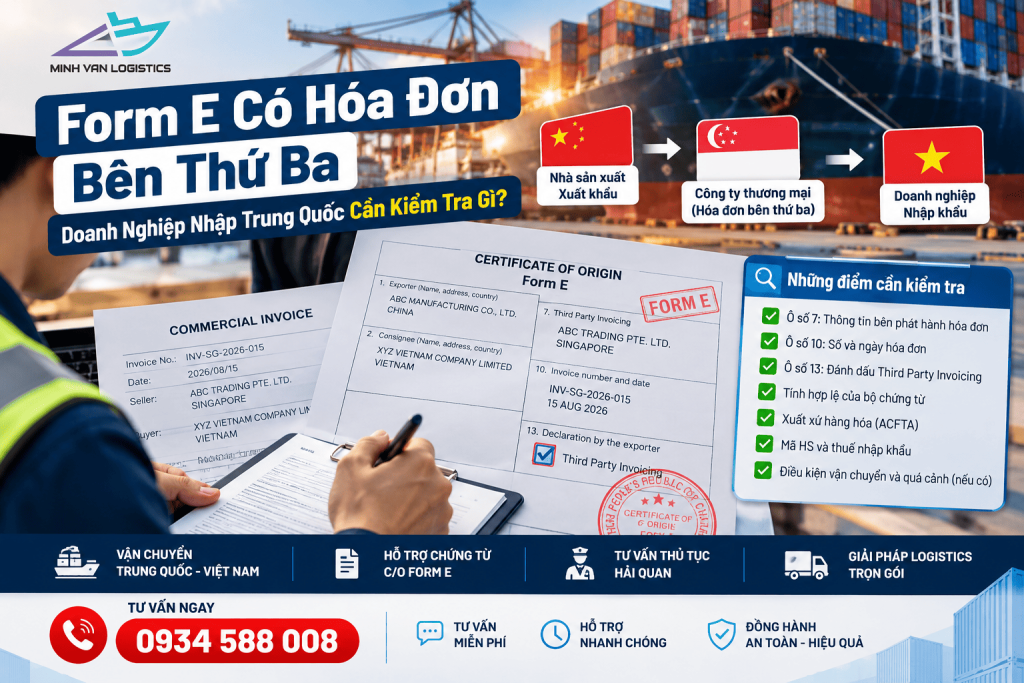 Form E Có Hóa Đơn Bên Thứ Ba