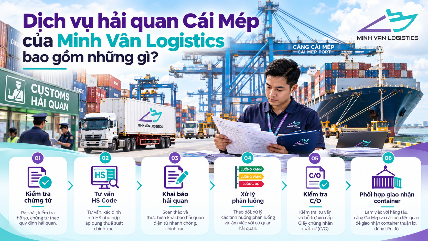 Dịch vụ hải quan Cái Mép của Minh Vân Logistics bao gồm những gì?