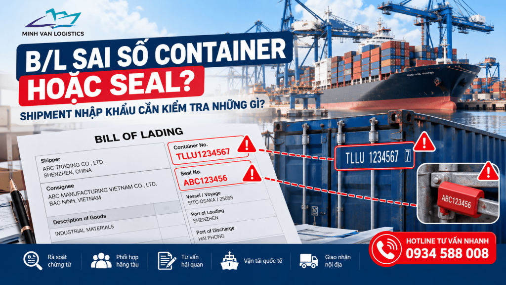 B/L Sai Số Container Hoặc Seal