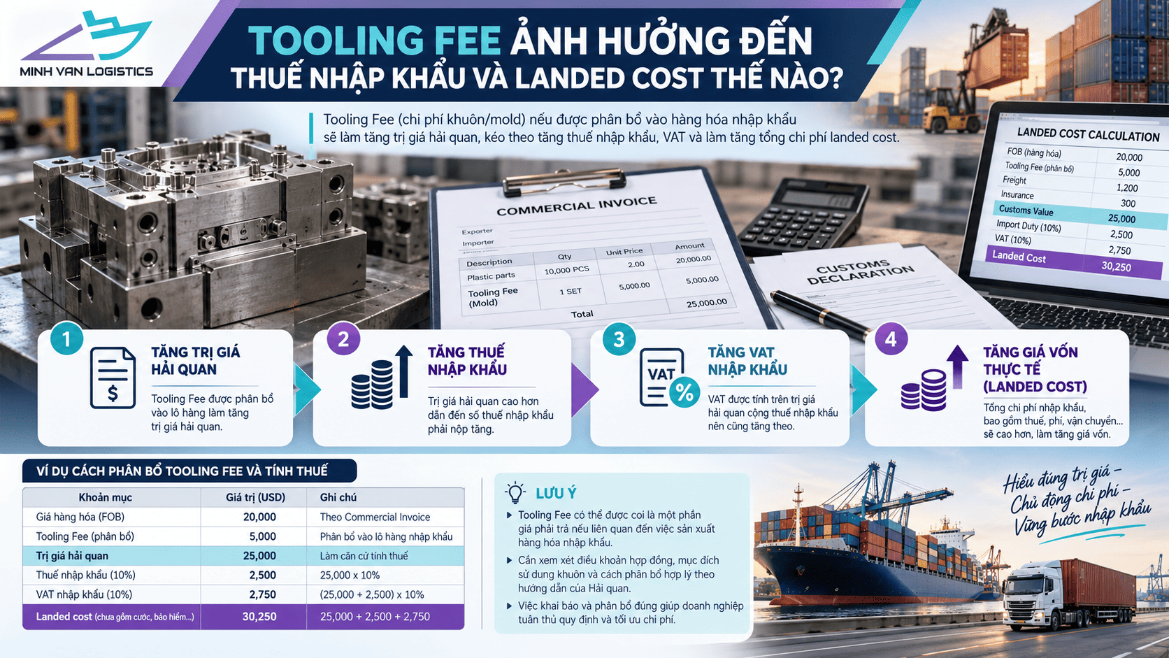 Tooling Fee ảnh hưởng đến thuế nhập khẩu và Landed Cost thế nào?