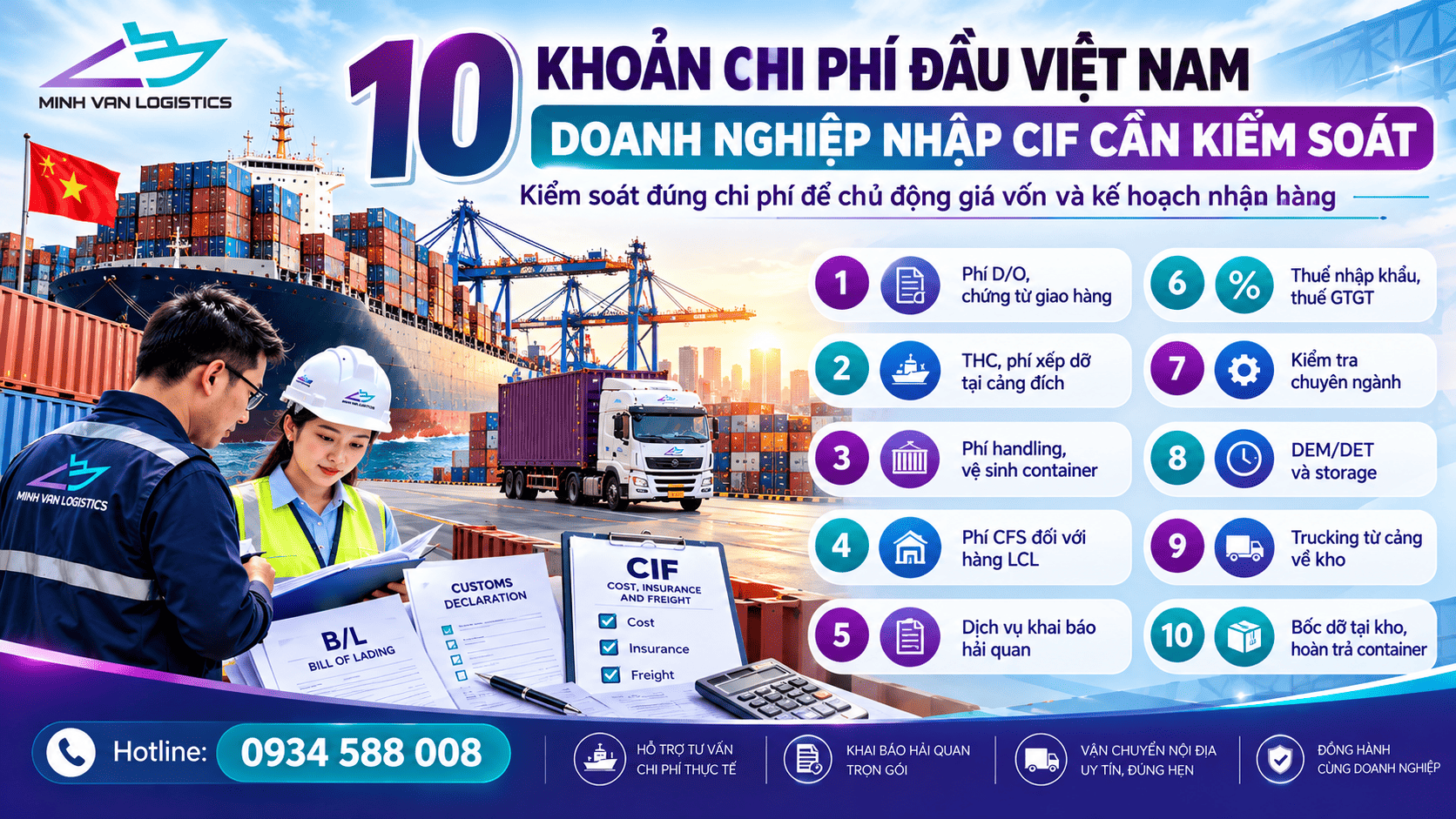 10 khoản chi phí đầu Việt Nam doanh nghiệp nhập CIF cần kiểm soát