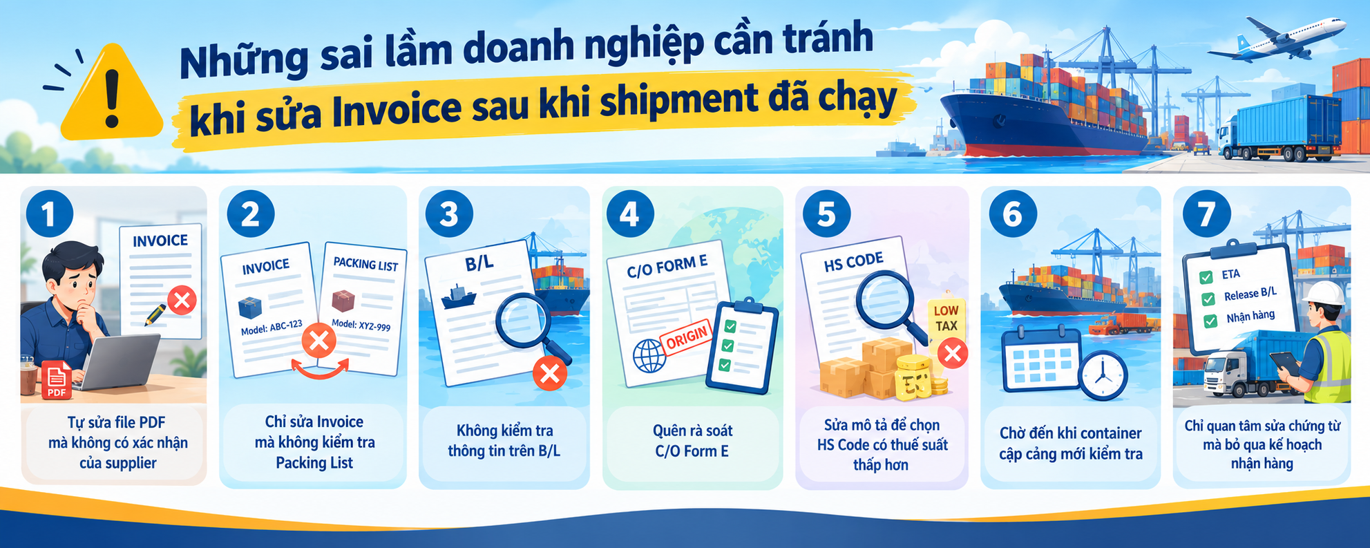Những sai lầm doanh nghiệp cần tránh khi sửa Invoice sau khi shipment đã chạy